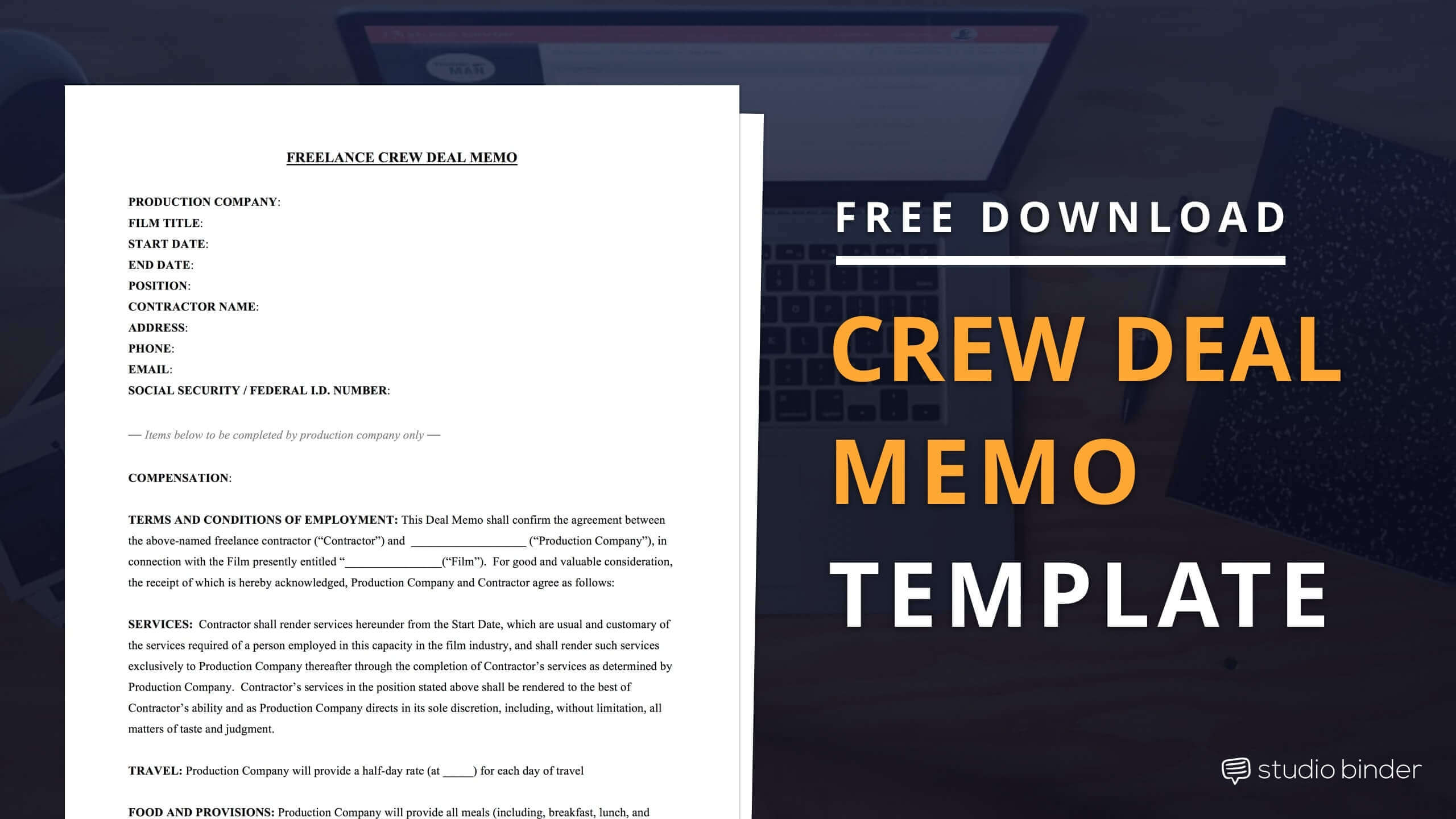 Crew Deal Memo Template Free Download - StudioBinder